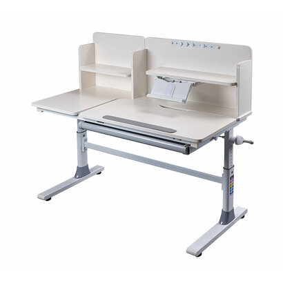 ebuy24 Sören bureau verstelbaar wit, grijs.