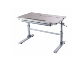 ebuy24 Frederik bureau 1 lade, verstelbaar wit, grijs.