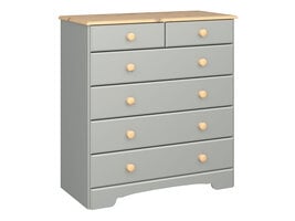 ebuy24 Nilon kommode 6 laden grijs, gouden.