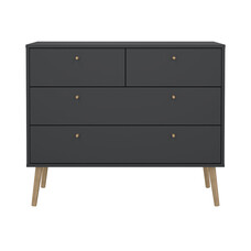 ebuy24 Bodo kommode 4 lades matgrijs.