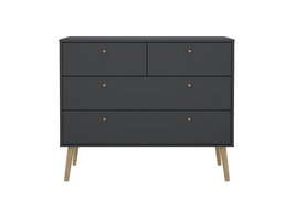 ebuy24 Bodo kommode 4 lades matgrijs.