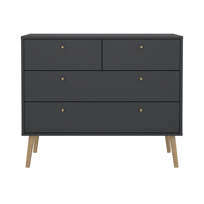ebuy24 Bodo kommode 4 lades matgrijs.