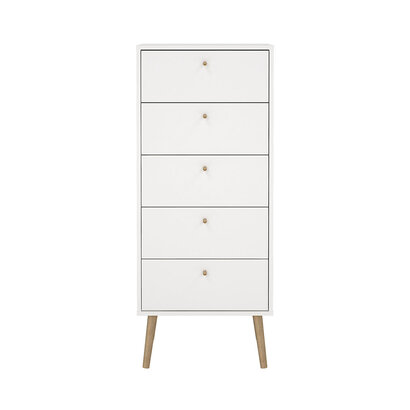 ebuy24 Bodo kommode 5 lades wit.