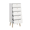 ebuy24 Bodo kommode 5 lades wit.