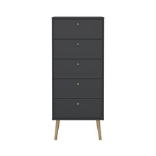 ebuy24 Bodo kommode 5 lades matgrijs.