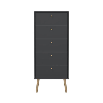 ebuy24 Bodo kommode 5 lades matgrijs.