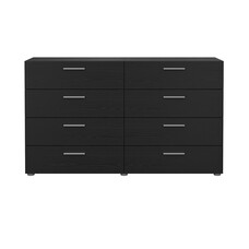ebuy24 Pepe kommode 8 lades zwarte structuur.