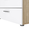 ebuy24 Pepe kommode 8 lades eikenstructuur decor, wit hoogglans.