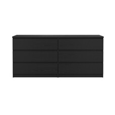 ebuy24 Naia kommode 6 lades zwarte structuur.