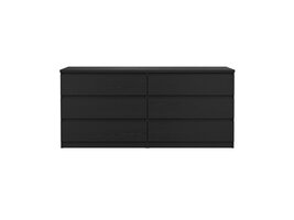 ebuy24 Naia kommode 6 lades zwarte structuur.