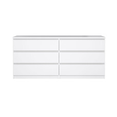 ebuy24 Naia kommode 6 lades wit hoogglans.
