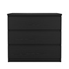 ebuy24 Naia kommode 3 lades zwarte structuur.