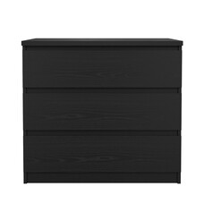 ebuy24 Naia kommode 3 lades zwarte structuur.