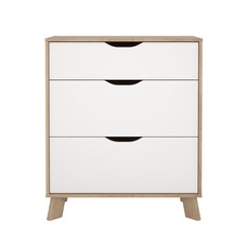 ebuy24 Ikast kommode 3 lades eiken decor, wit.