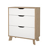 ebuy24 Ikast kommode 3 lades eiken decor, wit.
