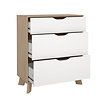 ebuy24 Ikast kommode 3 lades eiken decor, wit.