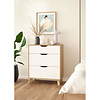 ebuy24 Ikast kommode 3 lades eiken decor, wit.