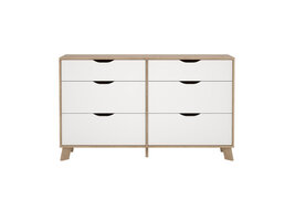 ebuy24 Ikast kommode 6 lades eiken decor, wit.