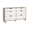 ebuy24 Ikast kommode 6 lades eiken decor, wit.
