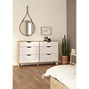 ebuy24 Ikast kommode 6 lades eiken decor, wit.