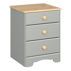 ebuy24 Nilon nachtkastje 3 laden grijs, gouden.