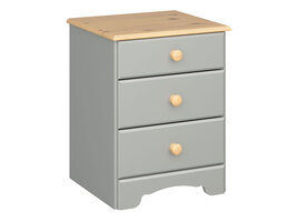 ebuy24 Nilon nachtkastje 3 laden grijs, gouden.