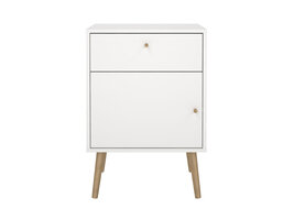 ebuy24 Bodo nachtkastje 1 deur, 1 lade wit.