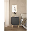 ebuy24 Bodo nachtkastje 1 deur, 1 lade matgrijs.