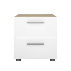 ebuy24 Pepe nachtkastje 2 lades eikenstructuur decor, wit hoogglans.