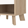 ebuy24 Ikast nachtkastje 1 lade, 1 plank eiken decor, wit.