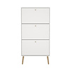ebuy24 Bodo schoenenkast 3 klapdeuren wit.