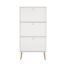 ebuy24 Bodo schoenenkast 3 klapdeuren wit.