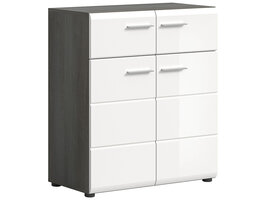 ebuy24 Salsa schoenenkast 2 laden 2 deuren wit hoogglans.