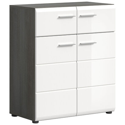 ebuy24 Salsa schoenenkast 2 laden 2 deuren wit hoogglans.