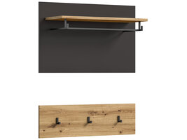 ebuy24 Canu kapstok 3 haken 1 plank eiken decor.