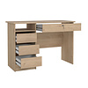 ebuy24 FunctionPlus bureau 1 plank, 4 lades eiken decor.