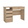 ebuy24 FunctionPlus bureau 1 plank, 4 lades eiken decor.