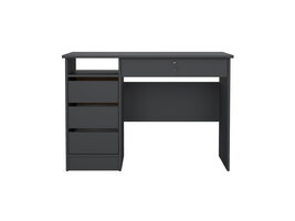 ebuy24 FunctionPlus bureau 1 plank, 4 lades matgrijs.