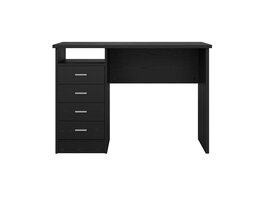 ebuy24 FunctionPlus bureau 4 lades, 1 plank zwarte essenhout decor.