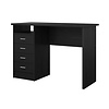 ebuy24 FunctionPlus bureau 4 lades, 1 plank zwarte essenhout decor.