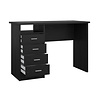 ebuy24 FunctionPlus bureau 4 lades, 1 plank zwarte essenhout decor.