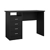 ebuy24 FunctionPlus bureau 4 lades, 1 plank zwarte essenhout decor.
