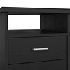 ebuy24 FunctionPlus bureau 4 lades, 1 plank zwarte essenhout decor.