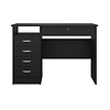 ebuy24 FunctionPlus bureau 5 lades, 1 plank zwarte essenhout decor.