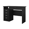 ebuy24 FunctionPlus bureau 5 lades, 1 plank zwarte essenhout decor.