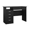 ebuy24 FunctionPlus bureau 5 lades, 1 plank zwarte essenhout decor.