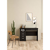 ebuy24 FunctionPlus bureau 5 lades, 1 plank zwarte essenhout decor.