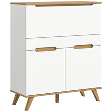 ebuy24 Scandi bureau secretaresse 1 lade 2 deuren 1 klepdeur wit.