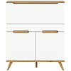 ebuy24 Scandi bureau secretaresse 1 lade 2 deuren 1 klepdeur wit.