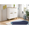 ebuy24 Scandi bureau secretaresse 1 lade 2 deuren 1 klepdeur wit.